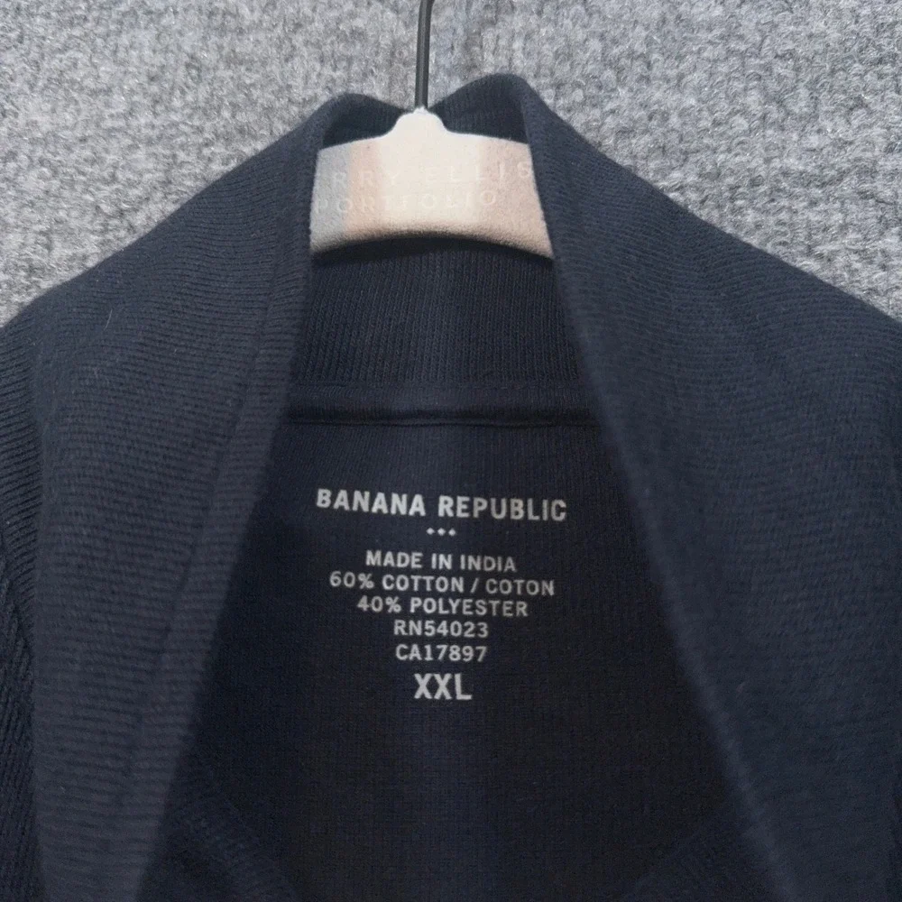 Banana Republic Jacket Mens XXL Blue Colorblock Snap Front Mock Neck Utility
